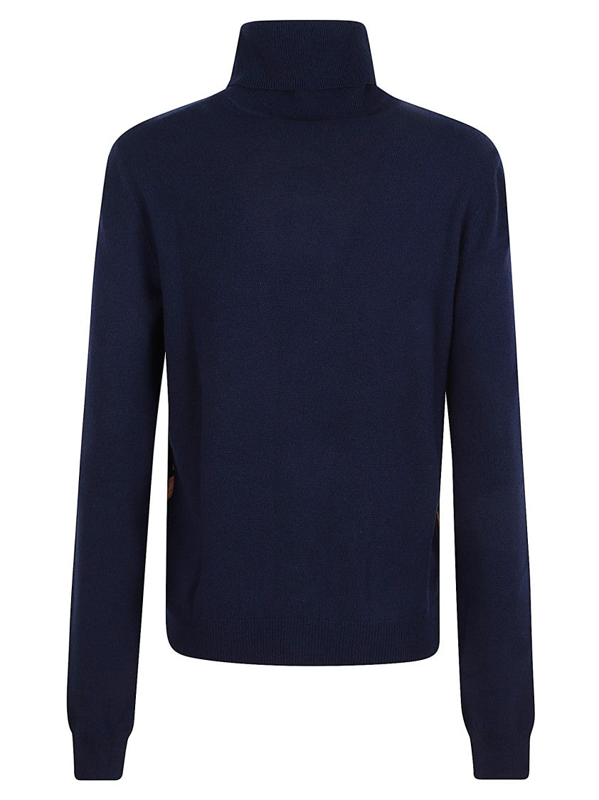 Etro High Neck Wool And Silk Blend Knitwear Top