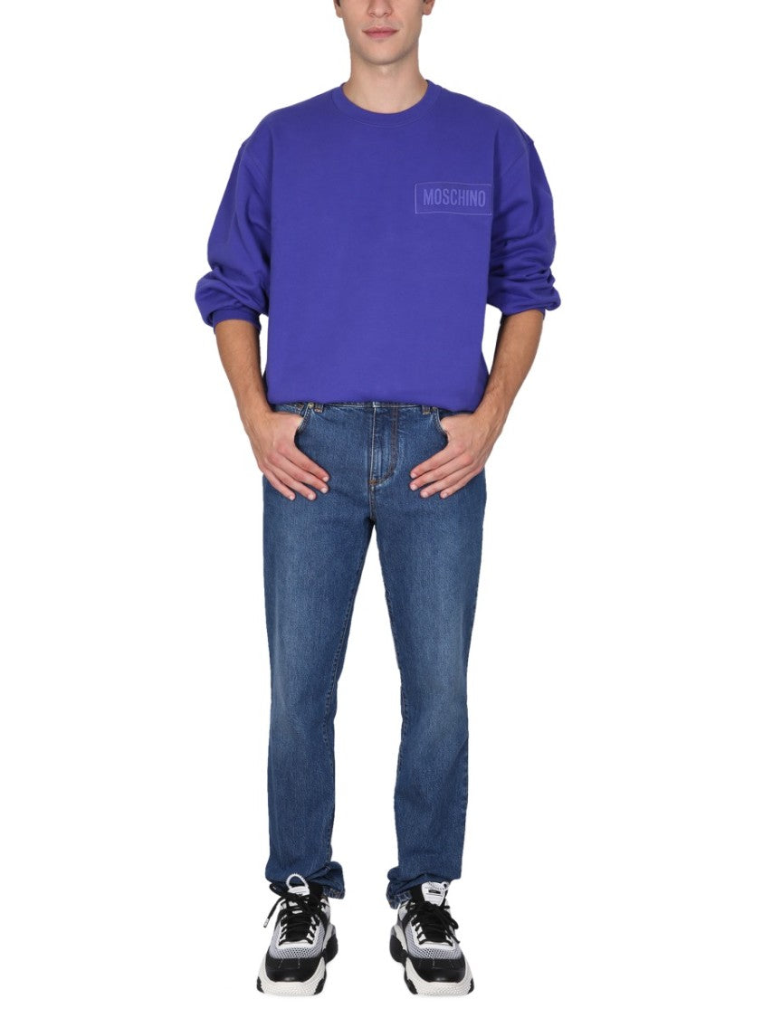 Moschino Relaxed Fit Purple Sweatshirt
