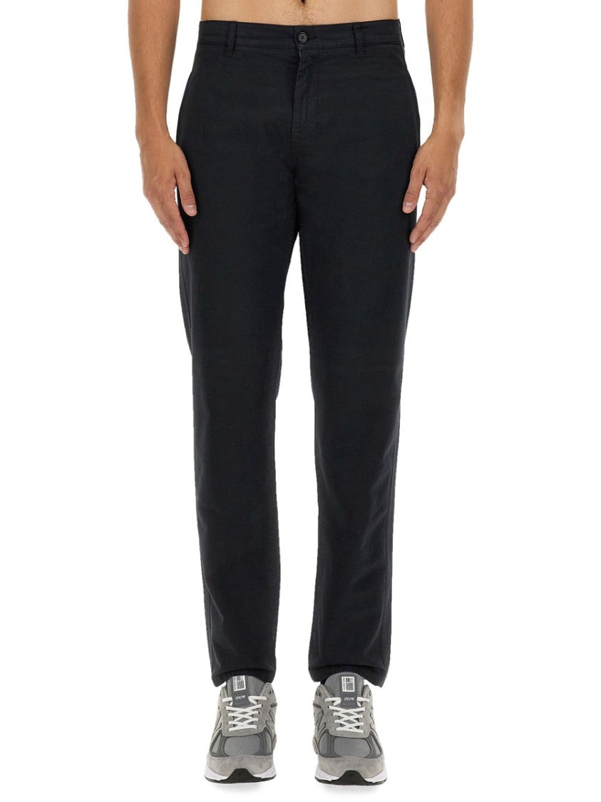 Aspesi Regular Fit Black Cotton Chino Pants