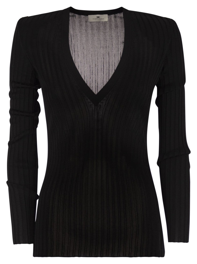 Elisabetta Franchi Viscose Knit Shirt With Logo Details