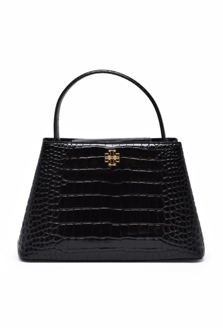 Tory Burch Britten Embossed Tote Bag - Black