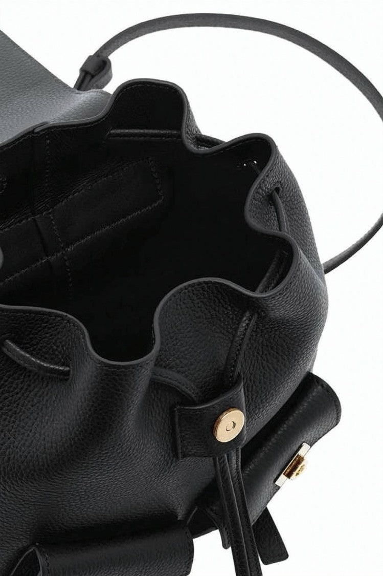 Salvatore Ferragamo Textured Calf Leather Backpack With Flap Closure