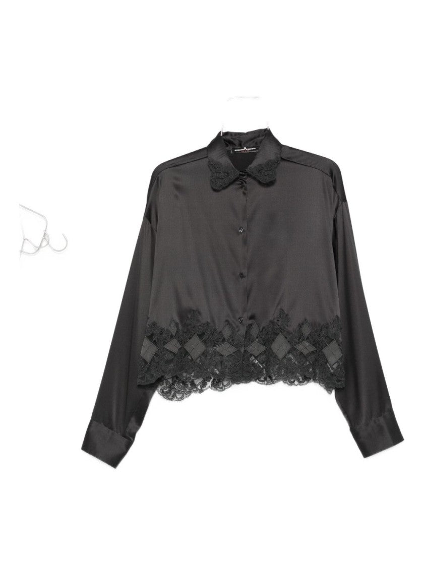Ermanno Scervino Silk-Elastane Blend Shirt With Lace Detailing