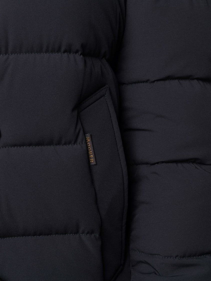 Moorer High Neck Double-Breasted Parka With Detachable Hood