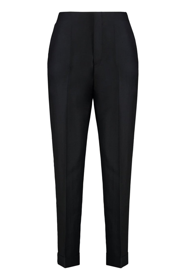 Alberta Ferretti Straight-Leg Trousers In Smooth Wool-Silk Blend