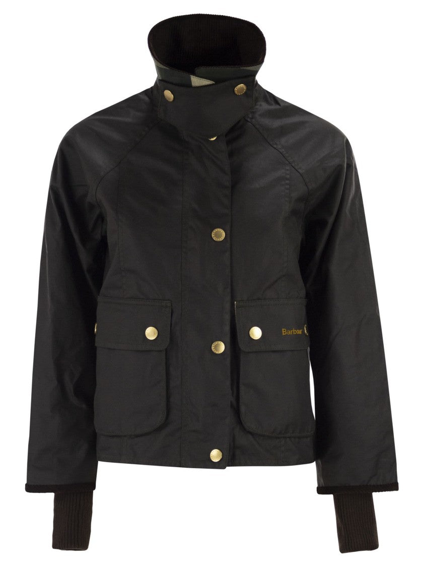 Barbour Beadnell Waxed Jacket With Crop Cut