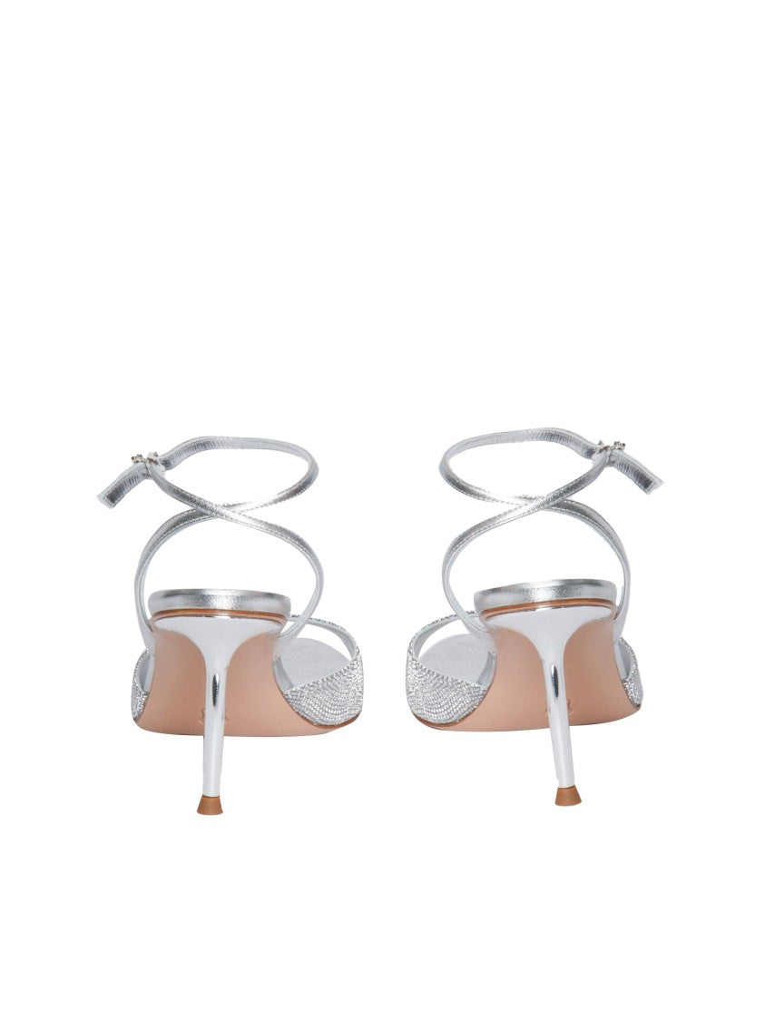Sergio Levantesi Microstar Silver Sandals With Stiletto Heel