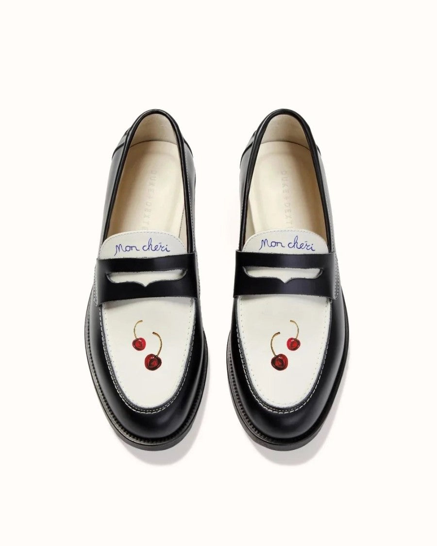 Duke + Dexter Cherry Digital Printed Nappa Leather Loafers
