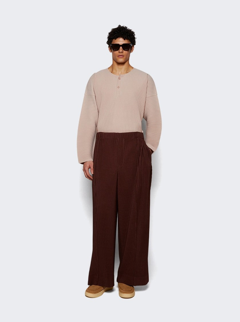Homme Plissé Issey Miyake Pants Chocolate Brown