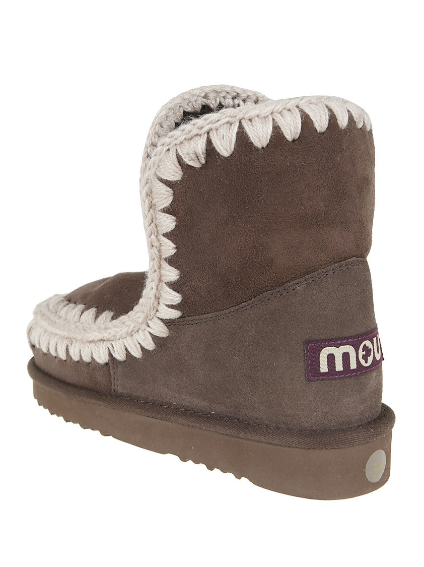 Mou Sheepskin Ankle Boots With Plush Lining