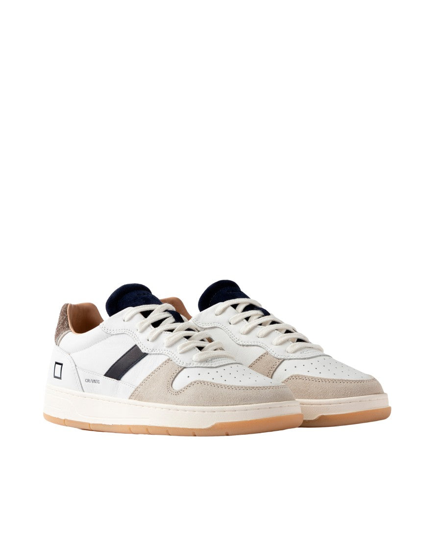 D.A.T.E Brown Suede Low-Top Sneakers With Unique Charm Detail