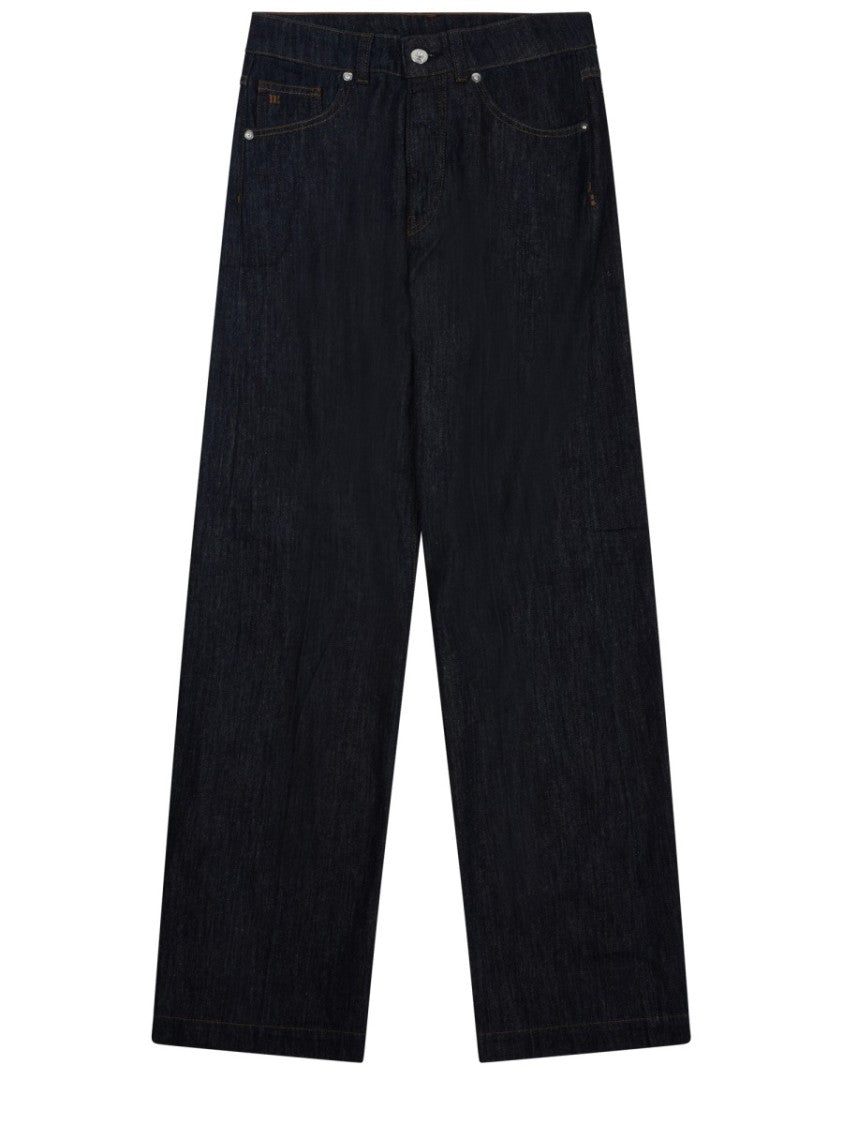 Nine In The Morning Dark Audrey High-Waisted Wide-Leg Jeans