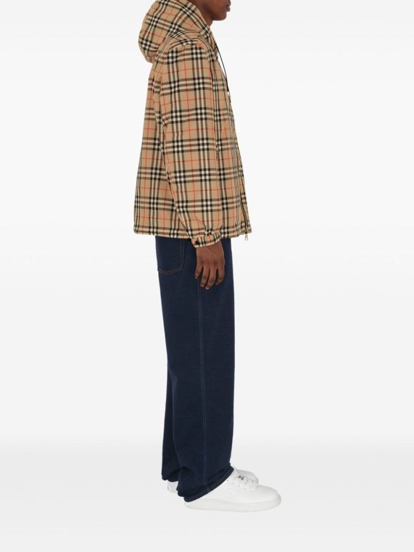Burberry Vintage Check Jacket With Drawstring Hood