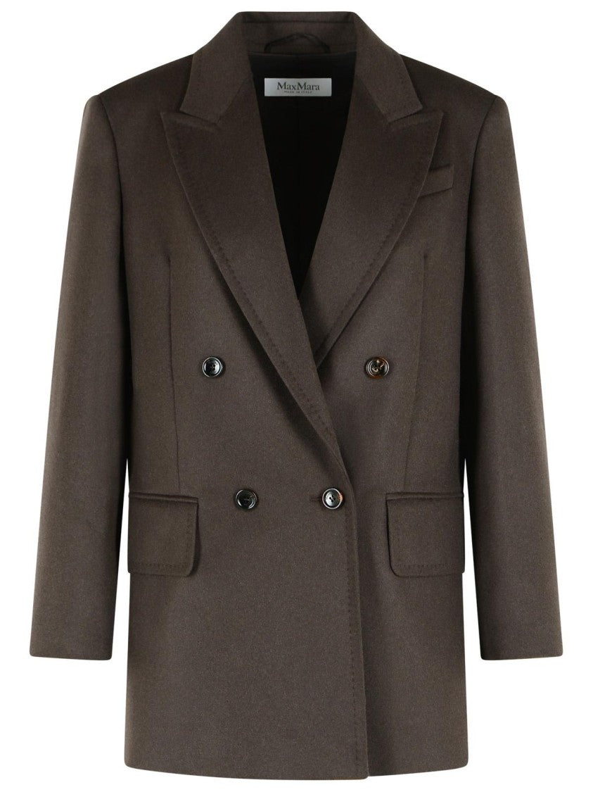 Max Mara Brown Camel Blazer With Peak Lapel And Tailored Detailing