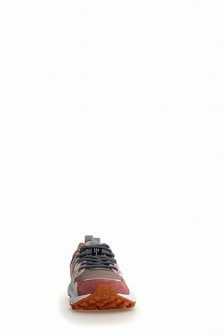 Flower Mountain Multicolor Printed Fabric Suede Trekking Laces Sneakers