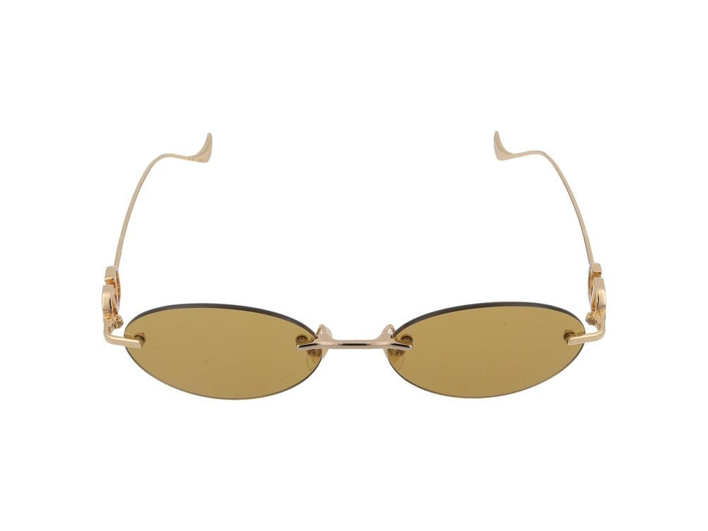 Valentino Gold Vg0032s Metal Oval Sunglasses
