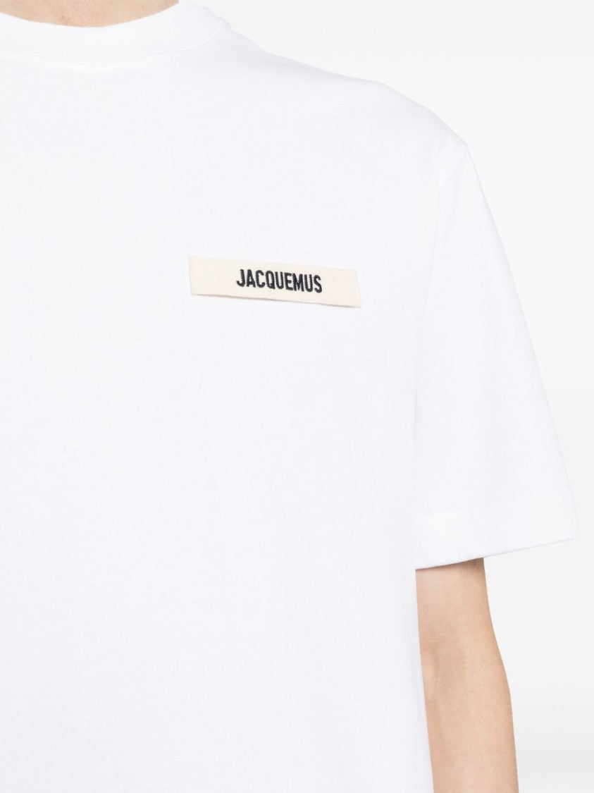 Jacquemus Relaxed-Fit White T-Shirt With Branded Patch