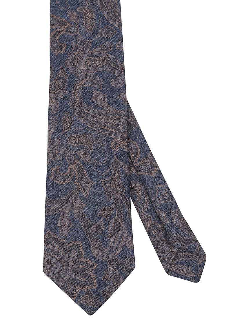 Etro Floral Paisley Pattern Blend Slim Tie