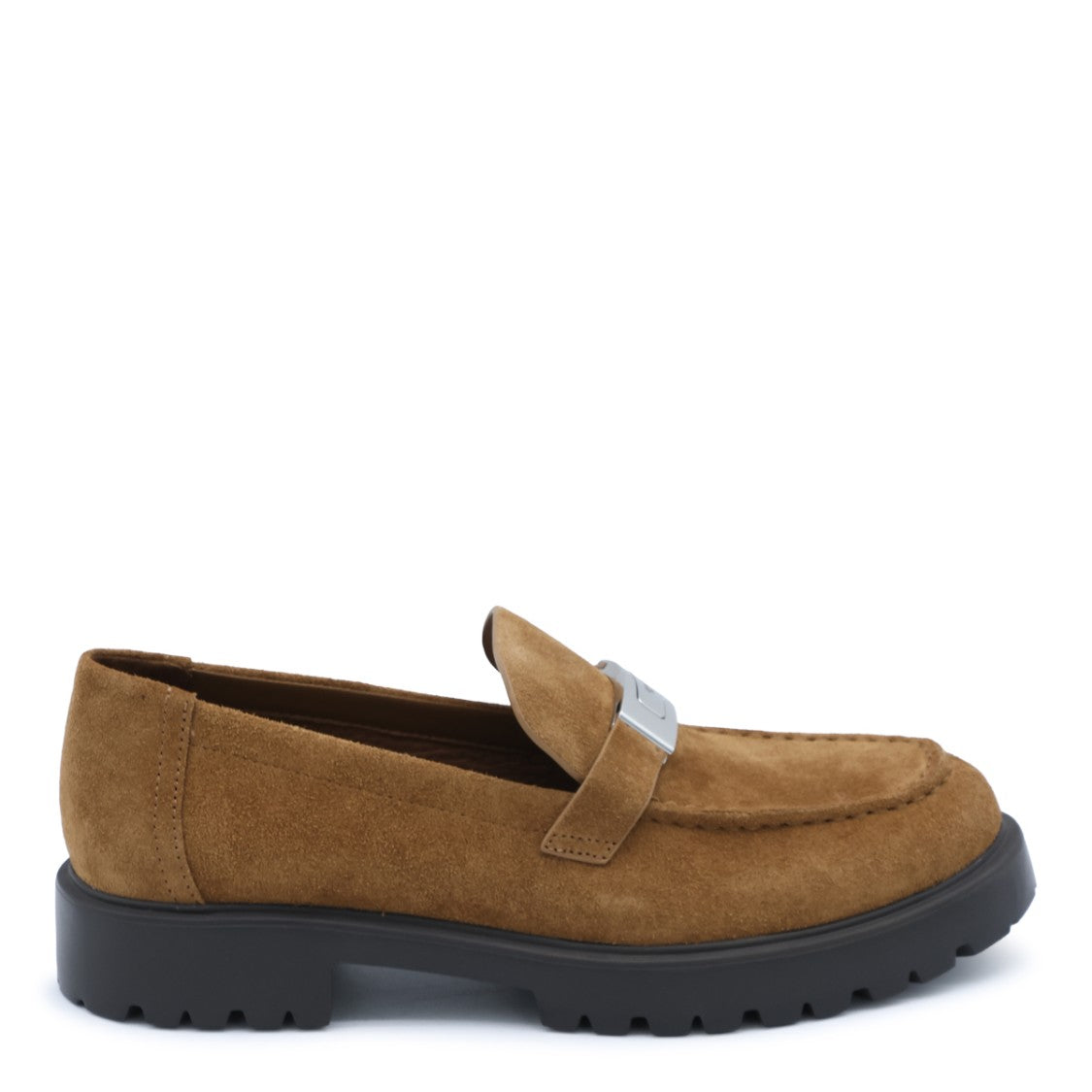 Tory Burch Moccasin-Toe Chunky Loafers Suede - Brown