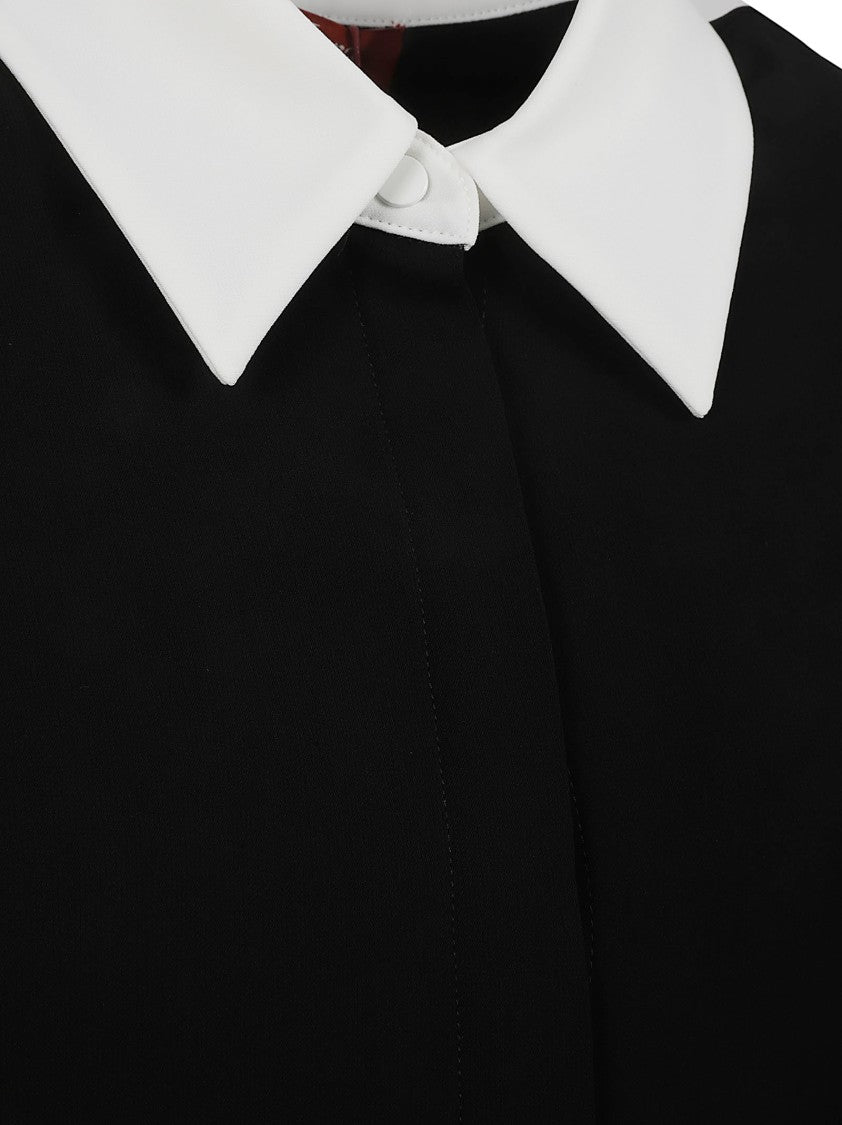 Max Mara Tailored Black Dress With White Collar