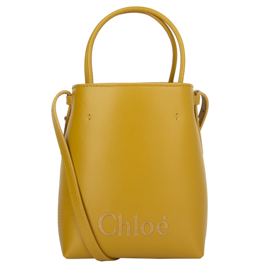 Chloé Micro Chloe Sense Bucket Bag In Green
