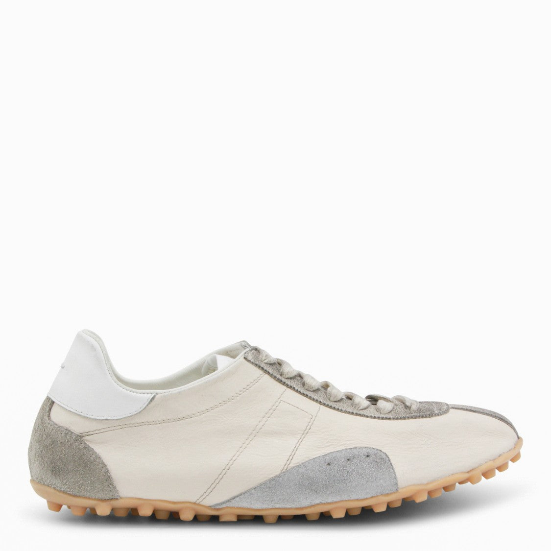 Maison Margiela Low-Profile Beige Leather Sneakers