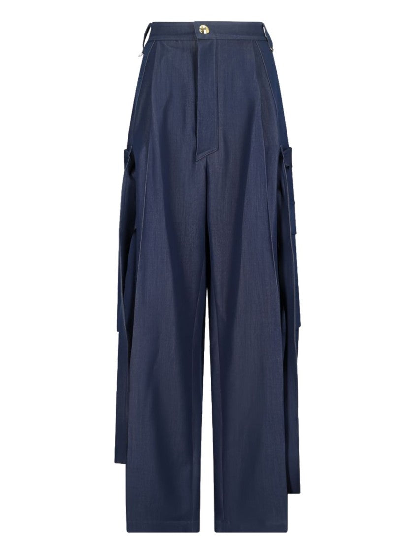 Darkpark Navy Blue Ruth High-Waisted Cargo Pants