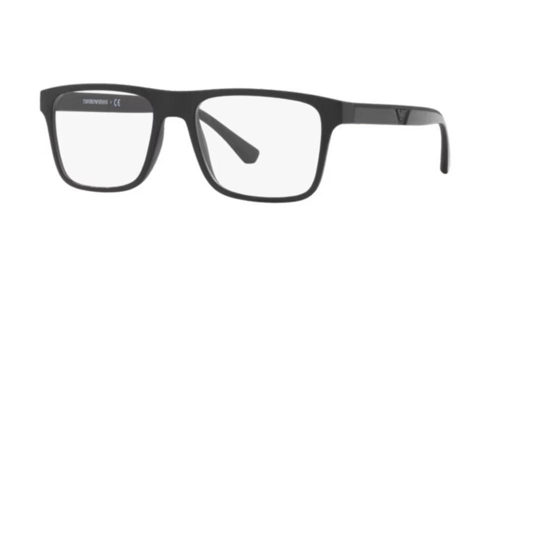Emporio Armani 0Ea4115 Rectangular Matte Black Eyeglasses With Minimalist Design