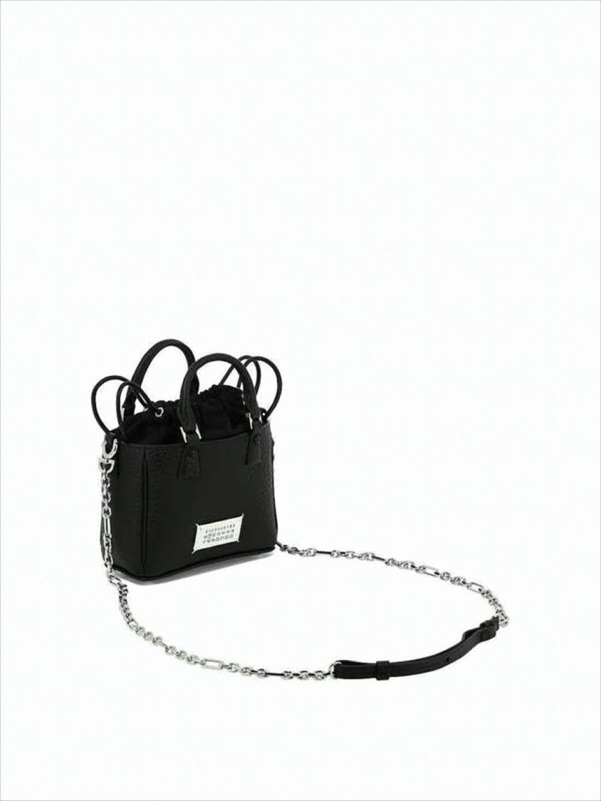 Maison Margiela Textured Calf Leather Bucket Bag With Dual Handles