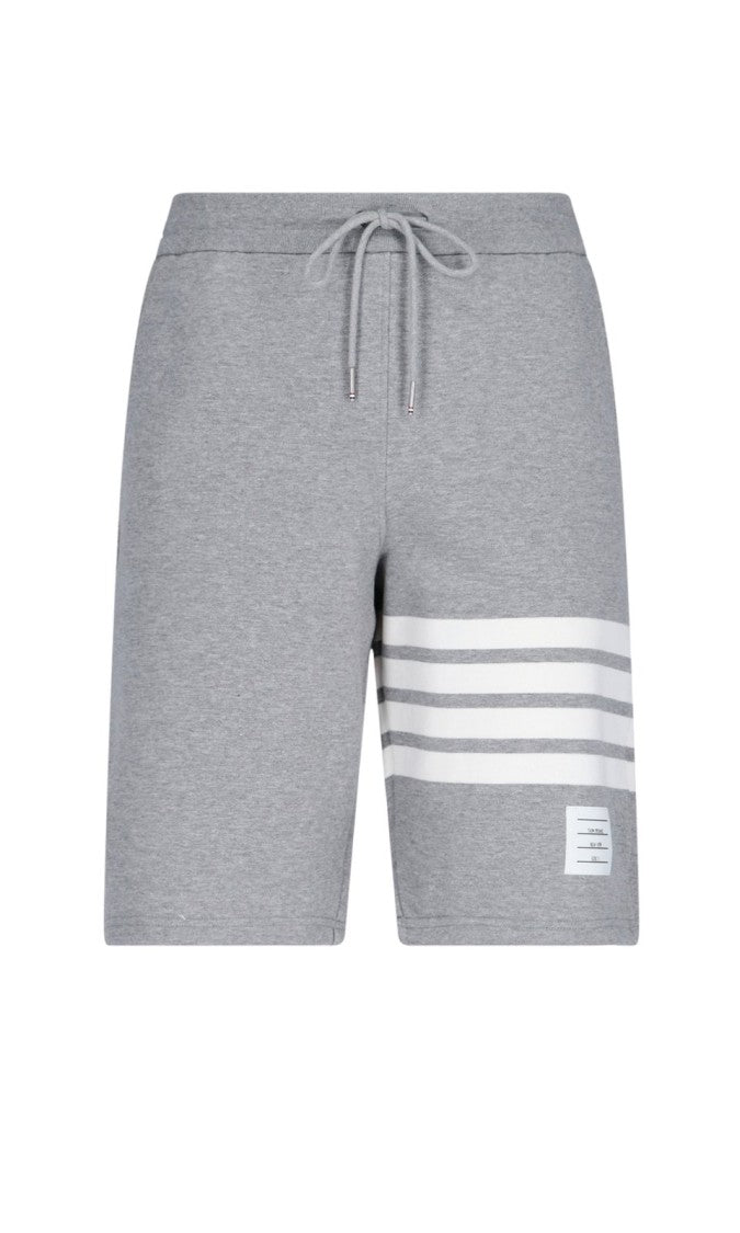 Thom Browne Tailored Grey Cotton Shorts With Practical Pockets