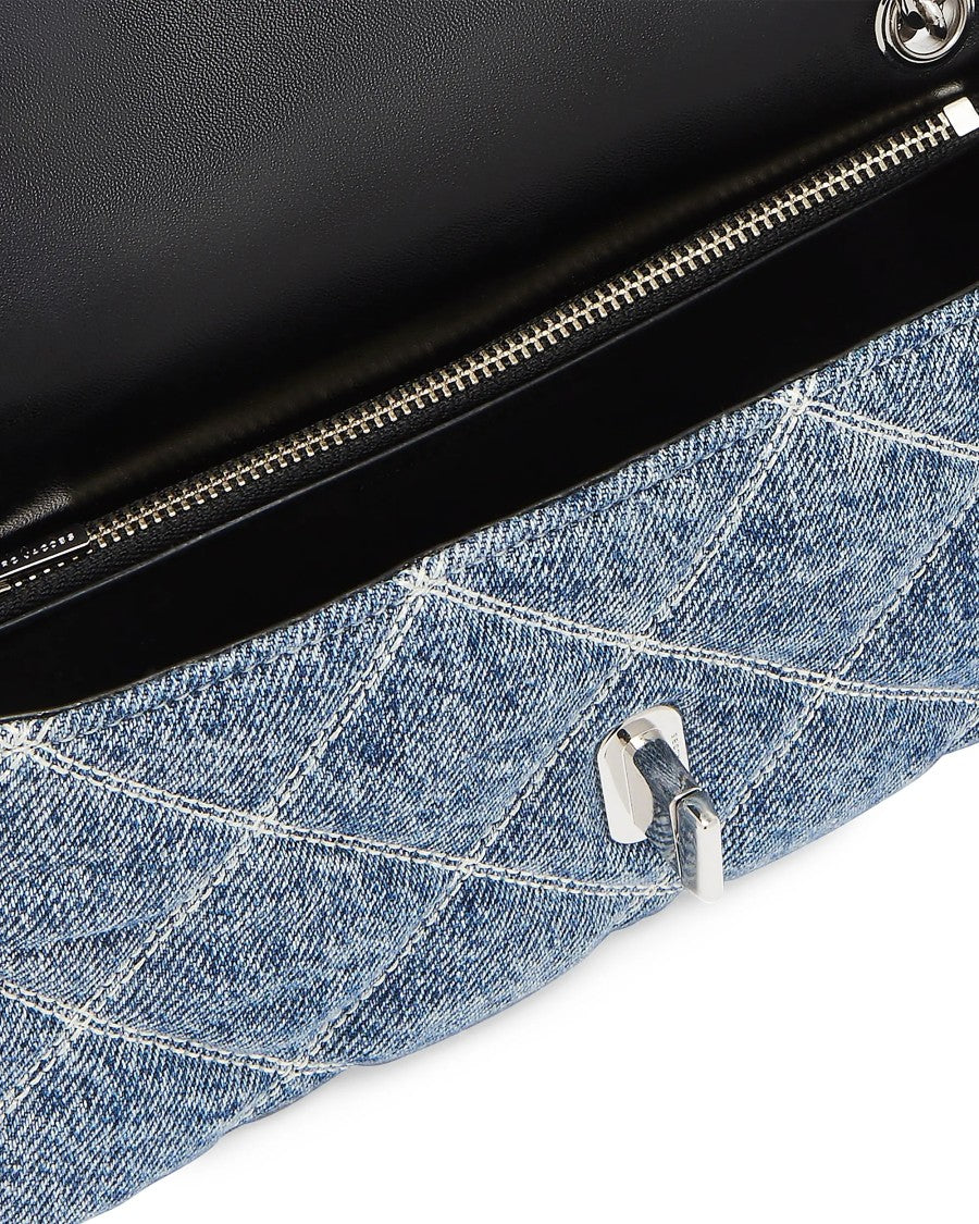 Marc Jacobs Quilted Denim Dual Chain Wallet Crossbody Bag