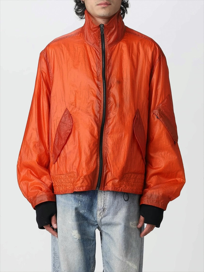 Our Legacy Lightweight Orange Jacket With High Collar