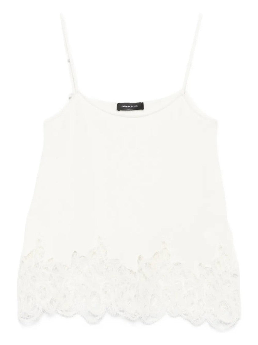 Fabiana Filippi Lace-Trimmed Top