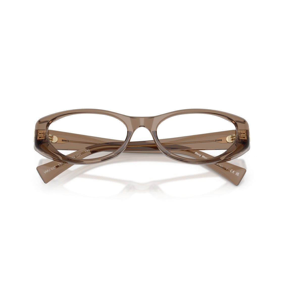Miu Miu 0Mu 03Zv Translucent Brown Acetate Cat-Eye Sunglasses
