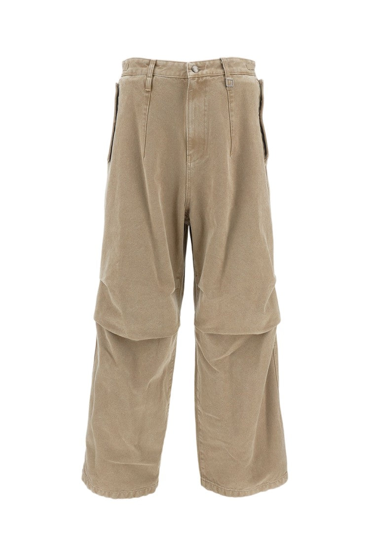 Wooyoungmi Cotton Wide-Leg Trousers With Adjustable Double Buckle Waistband