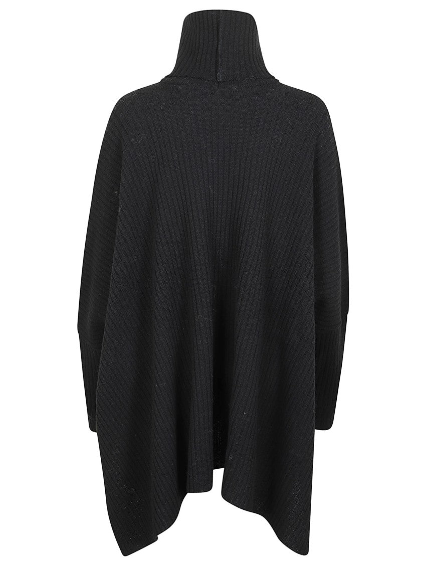 Yohji Yamamoto Hemline Poncho With High Turtleneck