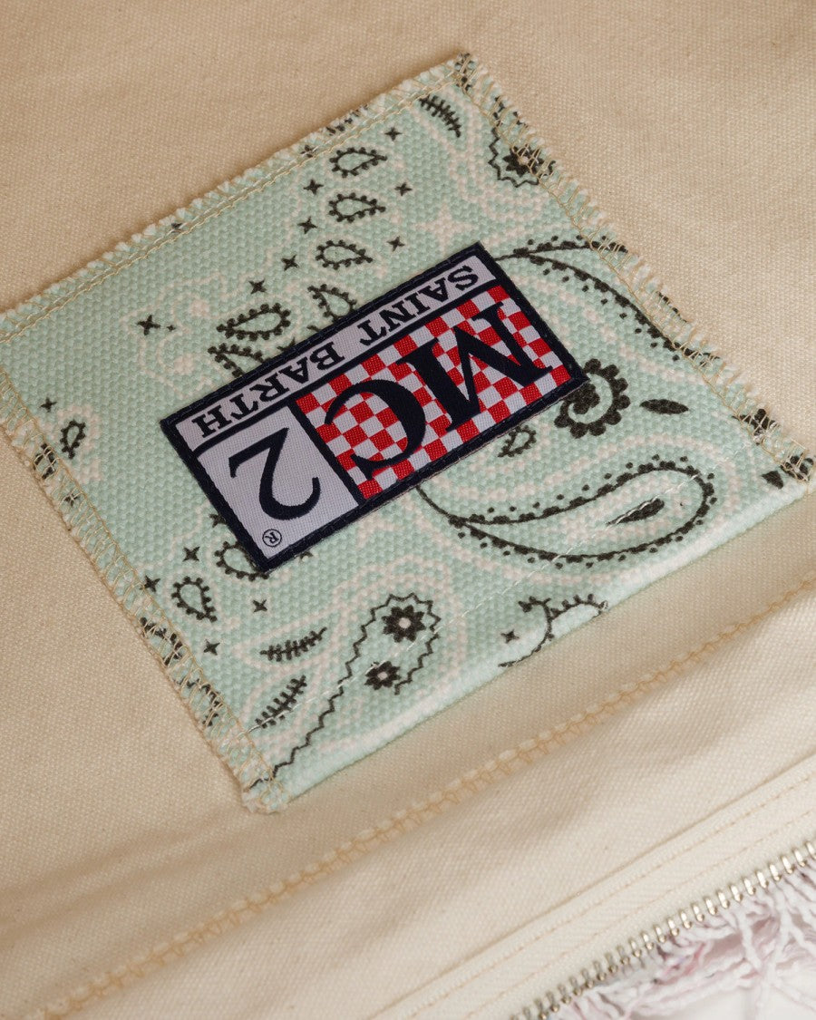 Mc2 Saint Barth Patchwork Tote Bag With Frayed Edges