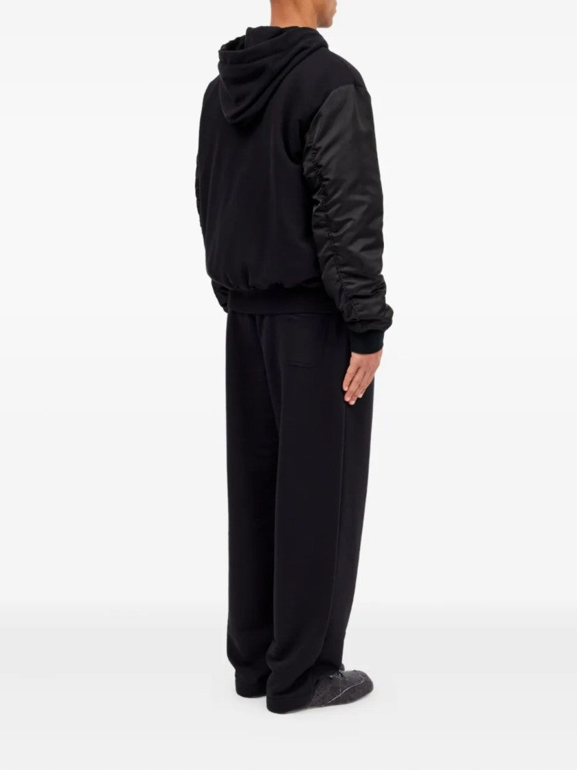 Mm6 By Maison Margiela Black Drawstring Hood Cotton Casual Jacket
