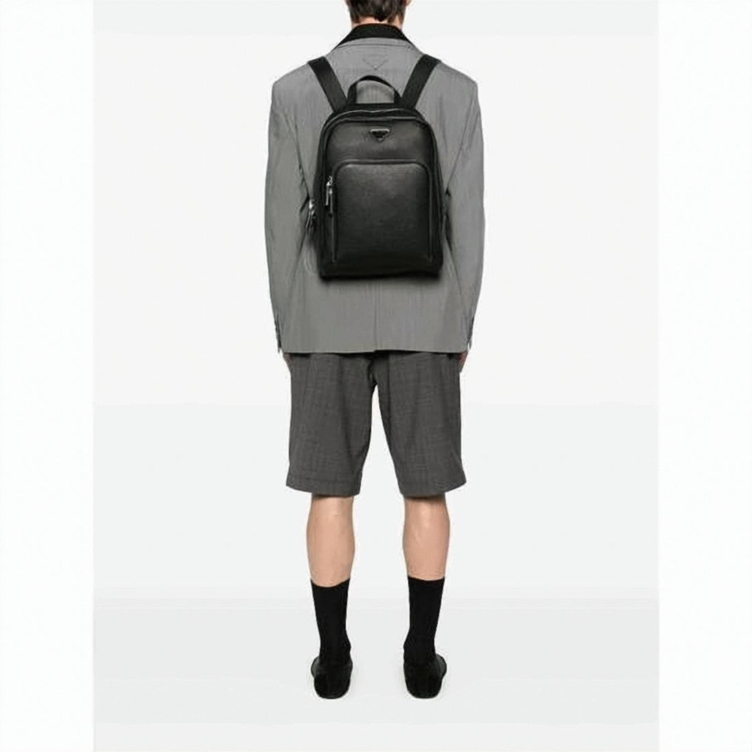 Prada Structured Textured Calf Leather Backpack