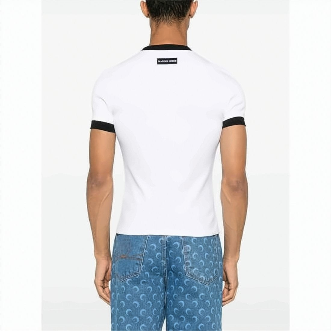 Marine Serre Contrasting Trim Short-Sleeve T-Shirt With Emblem