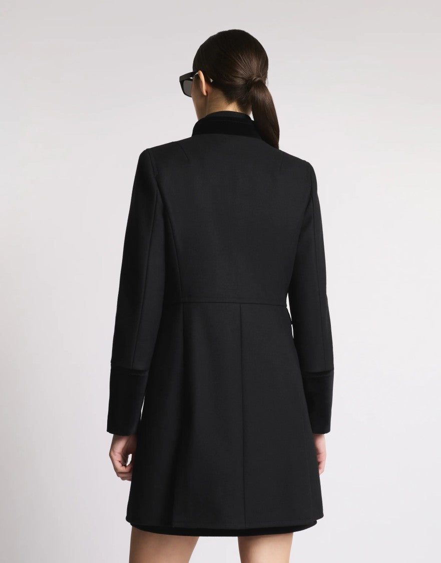 Fay Single-Breasted Wool Blend Coat With Design