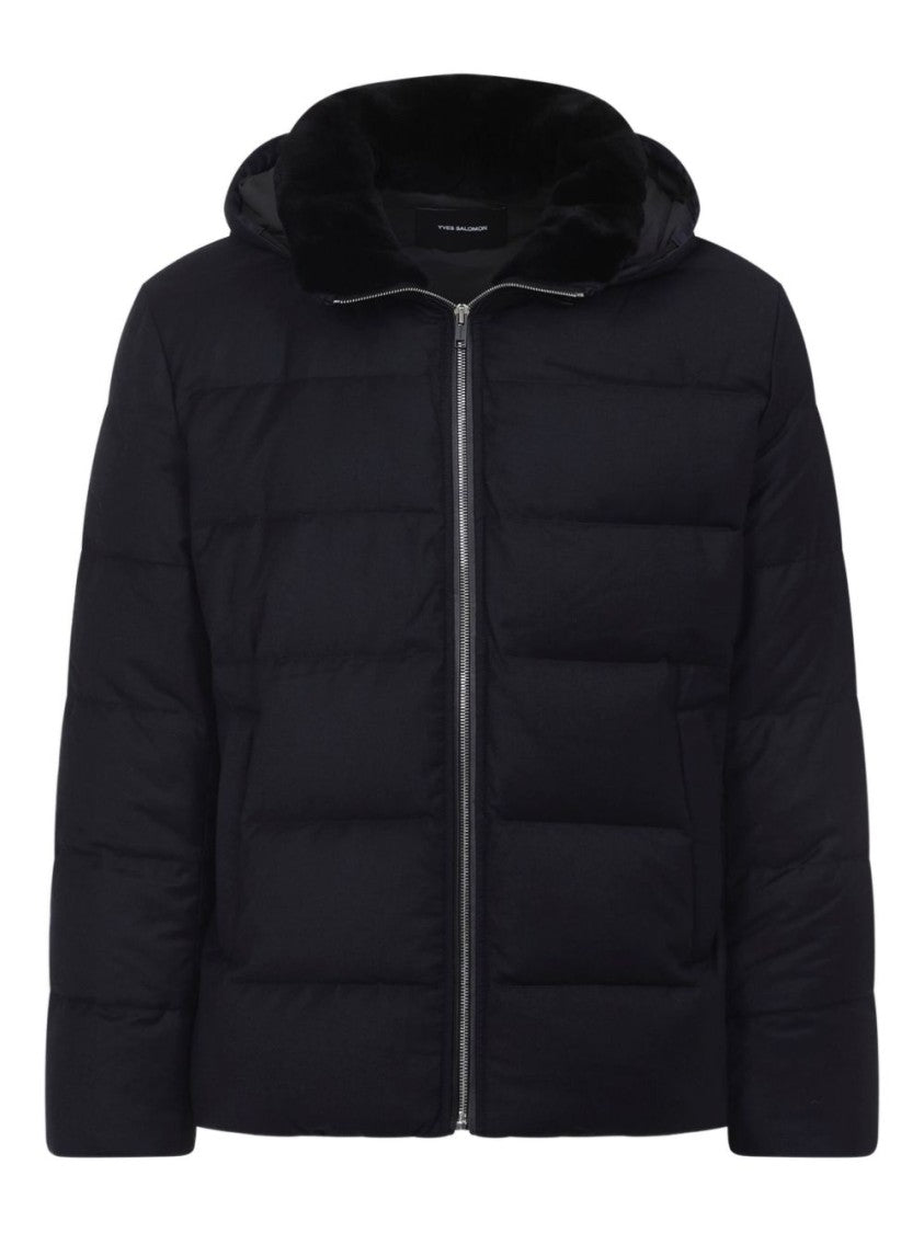 Yves Salomon Hooded Down Jacket With Mink Trim