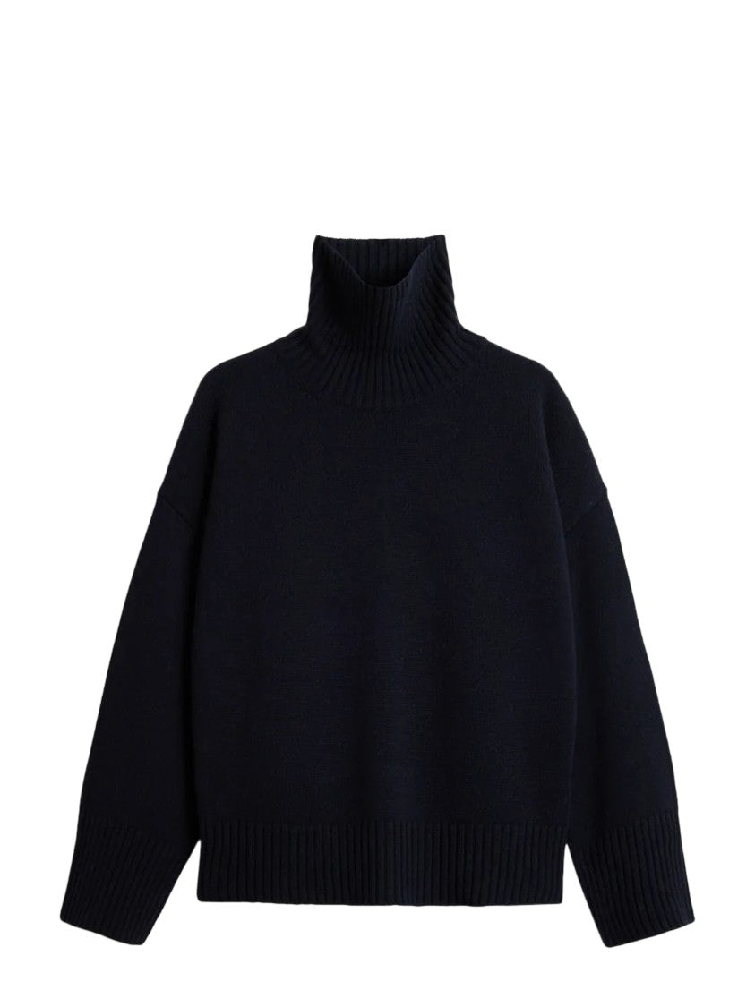 Soeur Boxy Oversized Turtleneck Sweater In Soft Merino Wool