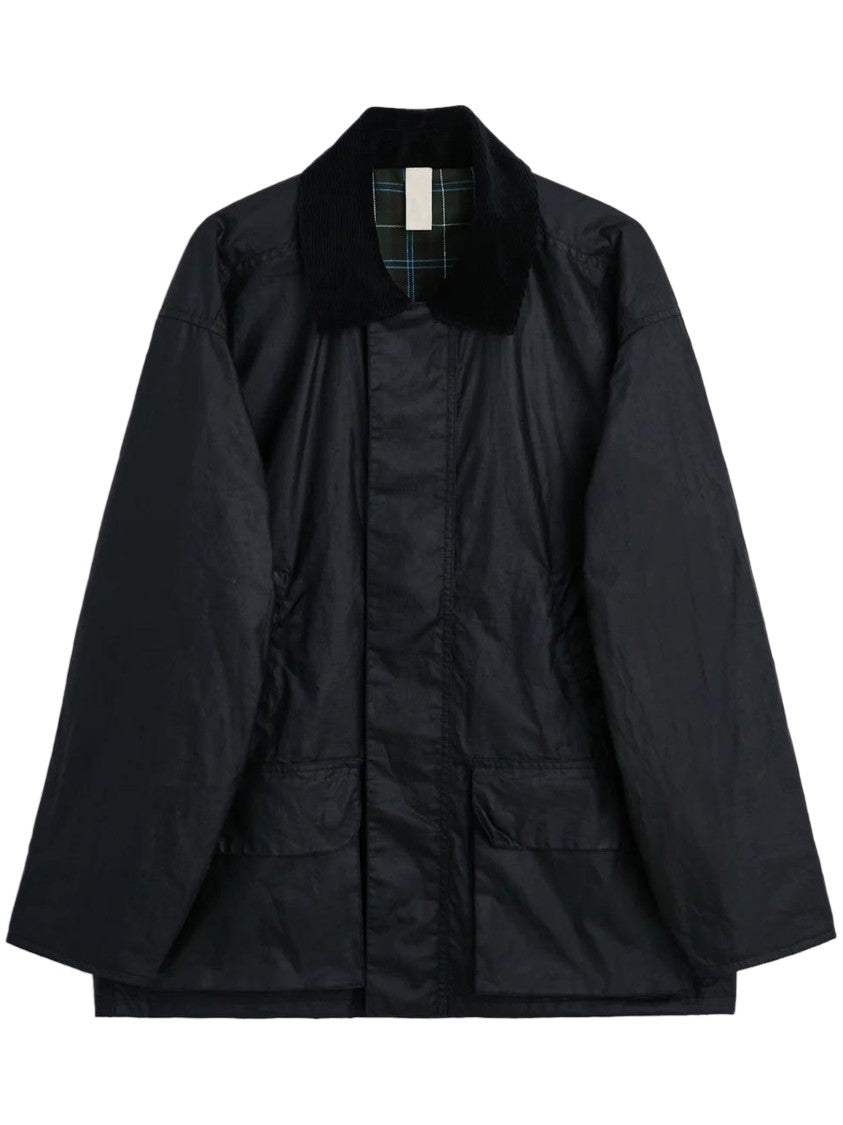 Sunflower Waxed Ripstop Black Leisure Jacket With Structured Silhouette