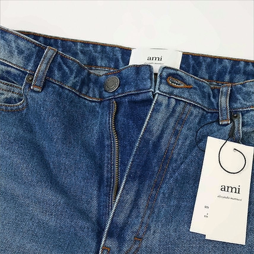 Ami Paris Classic Straight-Leg Denim Pants With Vintage Fade