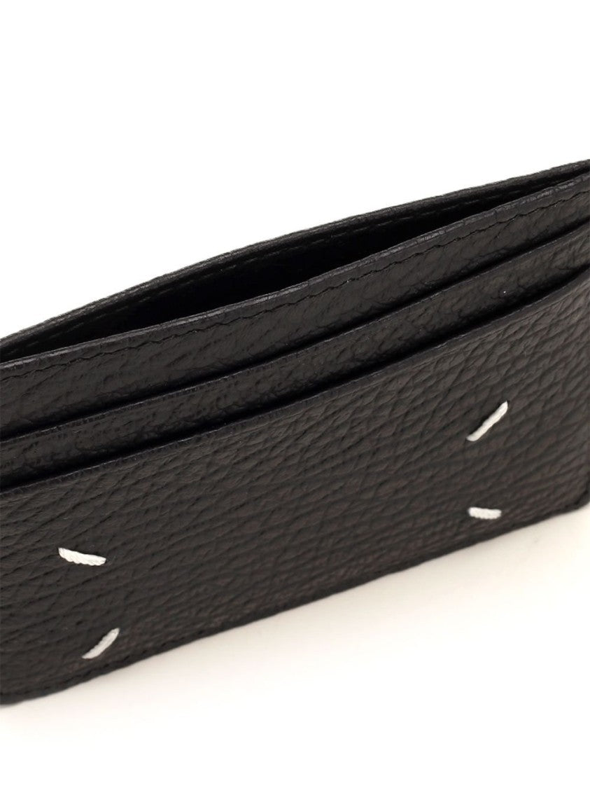 Maison Margiela Rectangular Textured Calf Leather Wallet With Iconic Stitch Detail