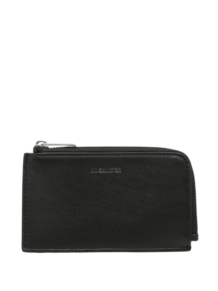 Jil Sander Black Portafoglio Calf Leather Wallet