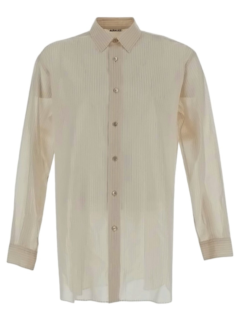 Auralee Long-Sleeve Semi-Sheer Casual Shirt