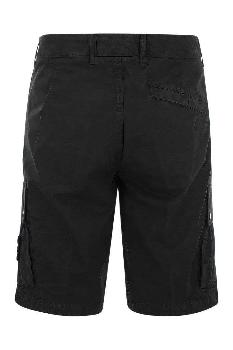 Stone Island Brushed Cotton Canvas Bermuda Shorts With Garment-Dyed Finish
