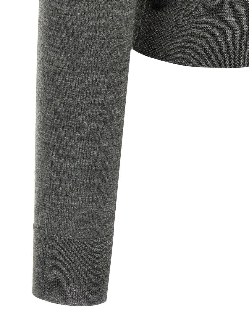 Prada Virgin Wool Cardigan With Subtle Triangle Logo